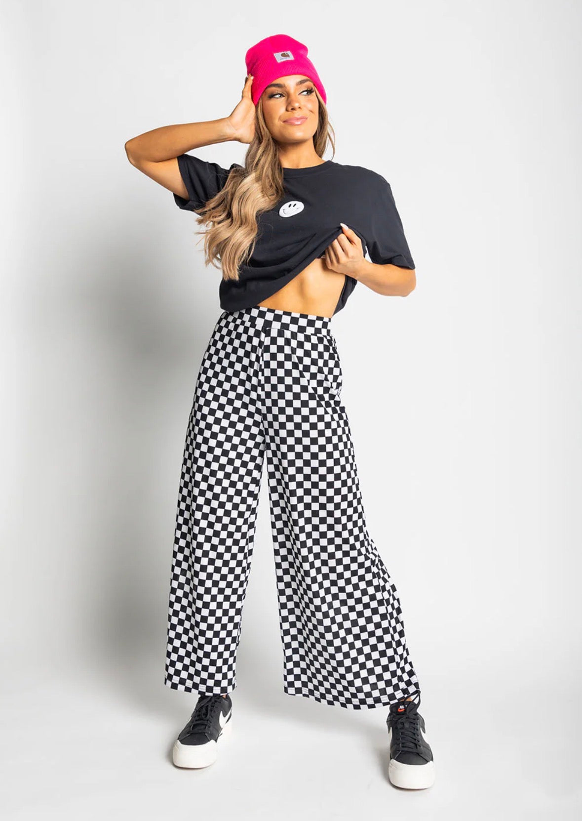 Checkered Flowy Pants