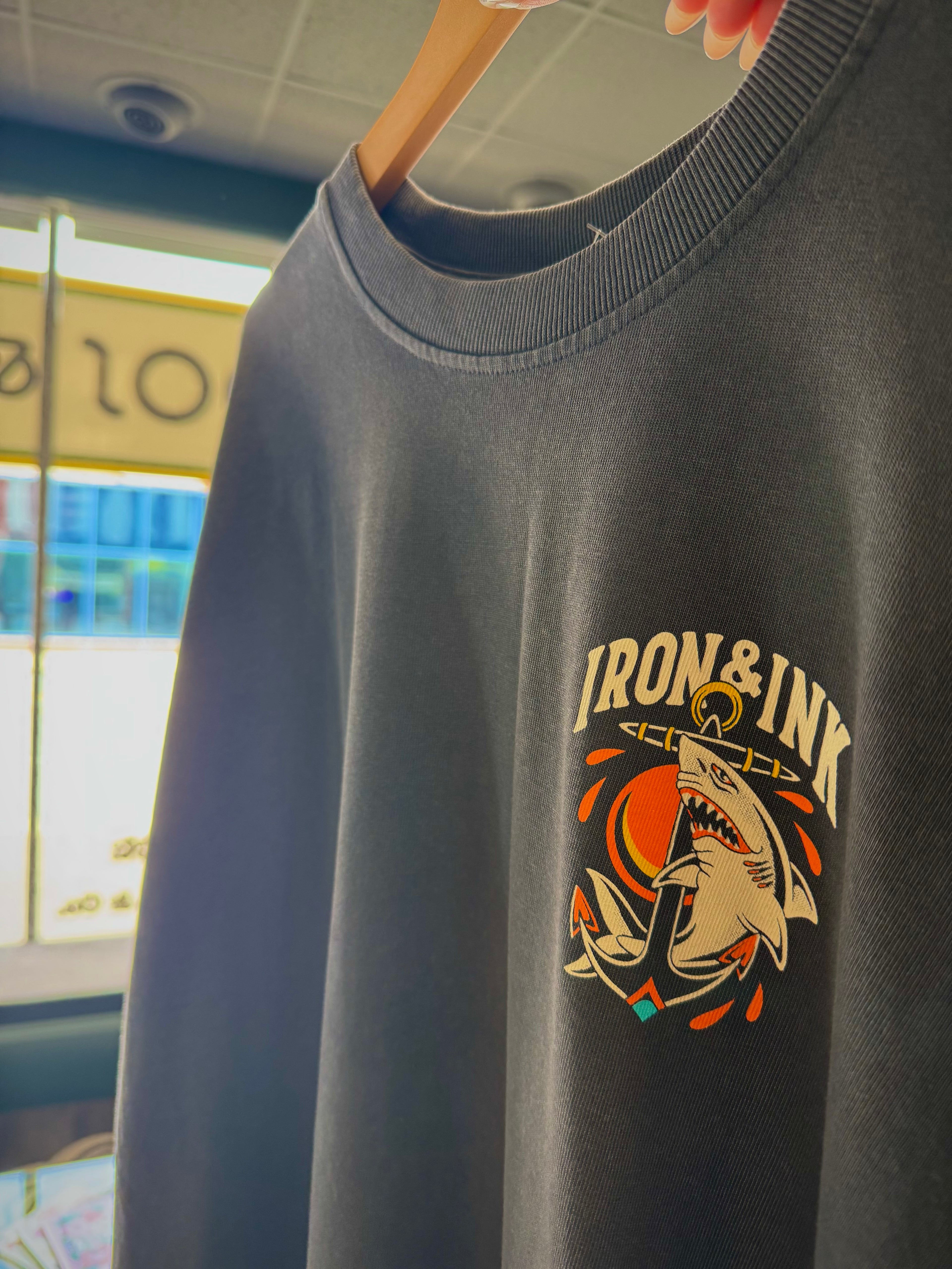 Iron & Ink Traditional Shark Graphic Tee Grey