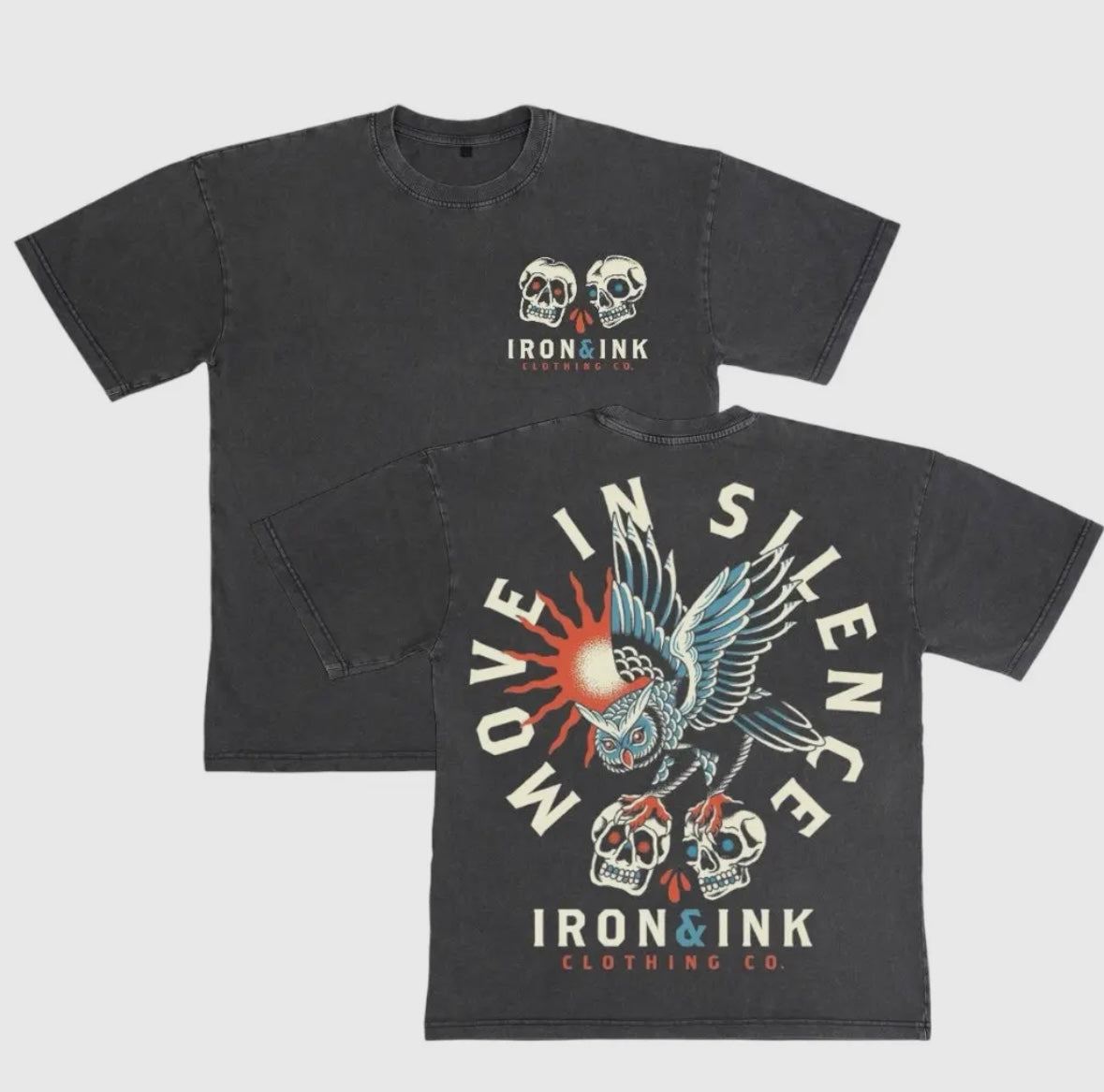 Iron & Ink Move In Silence Graphic Tee Grey