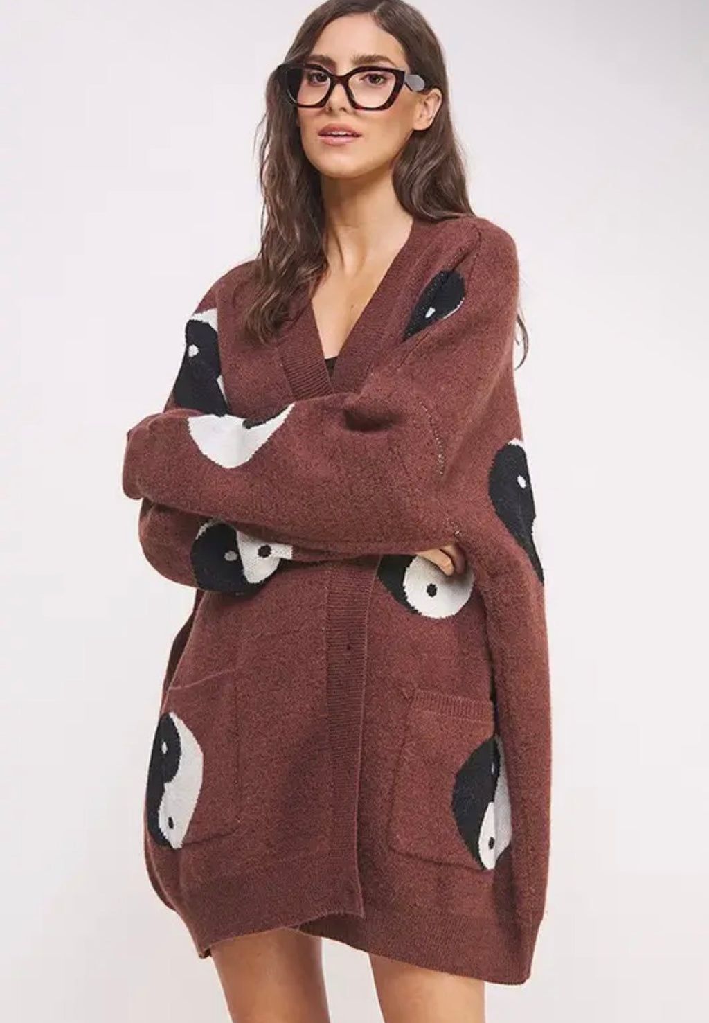 Oversized Yin Yang Cardigan