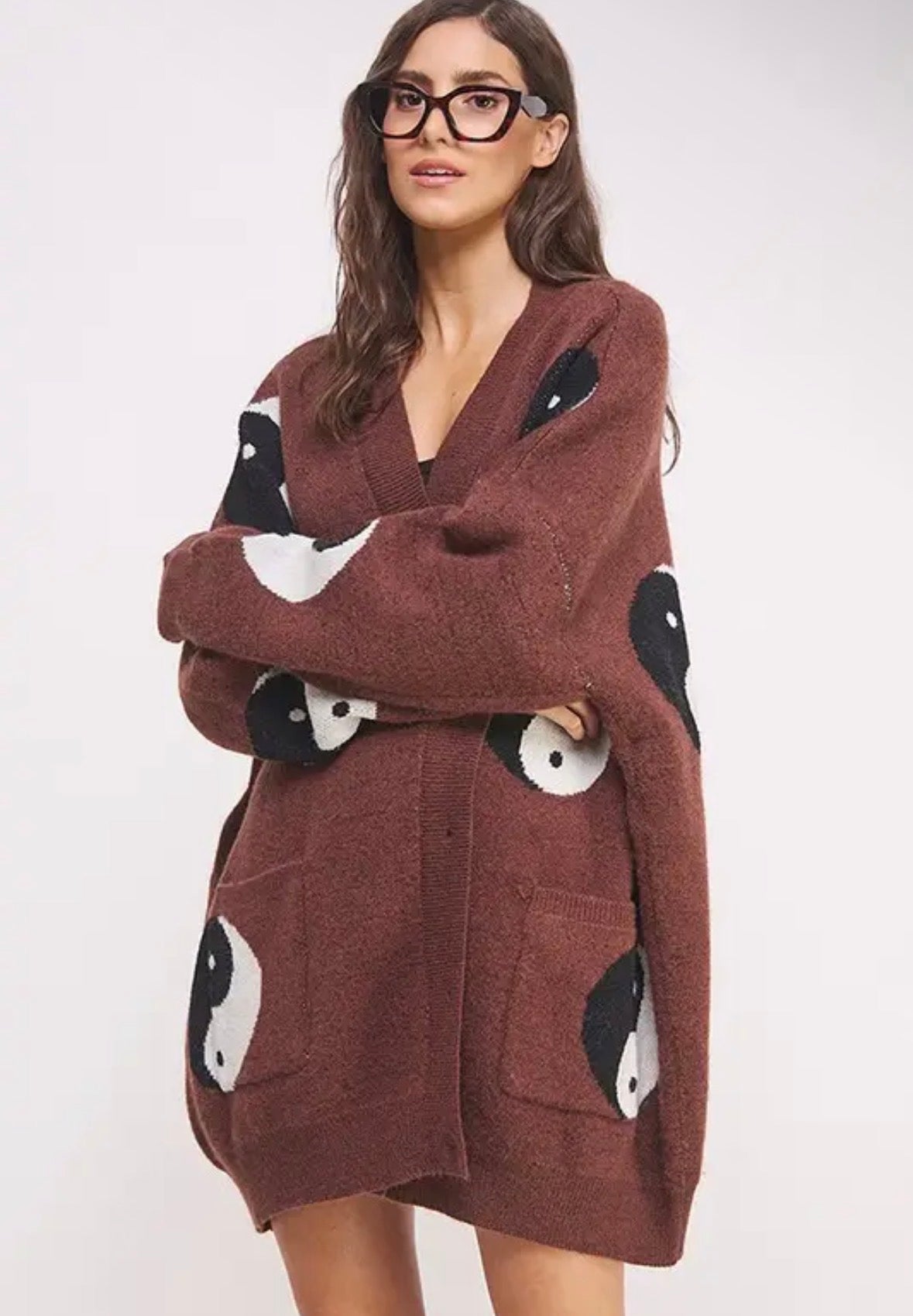 Oversized Yin Yang Cardigan