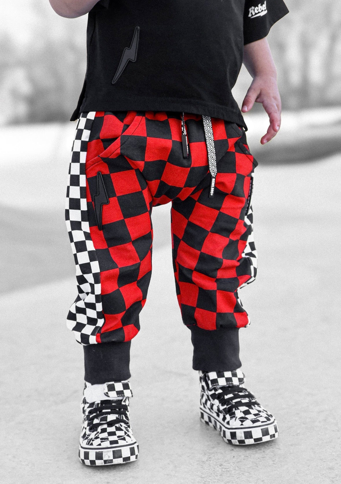 Red+Blk Checker Jogger Youth