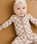 Infant Tan Checker Sleeper✨