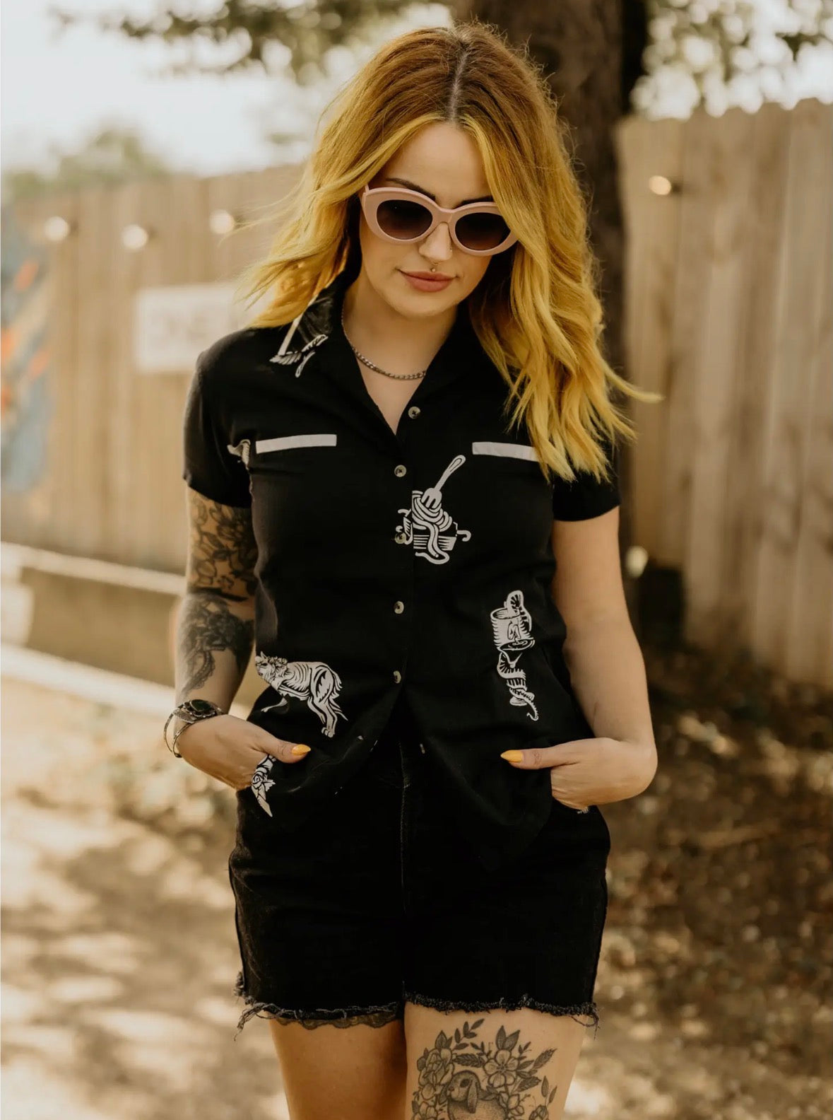 Unisex Foodie Button Up