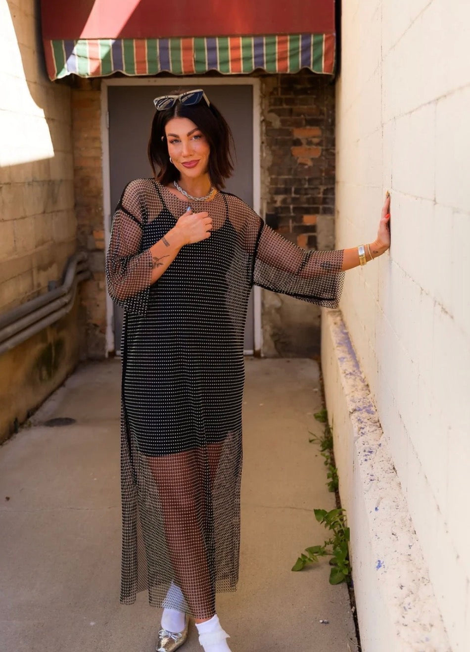Mirrorball Mesh Dress + Slip