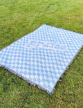 Praise Blue Checker Throw