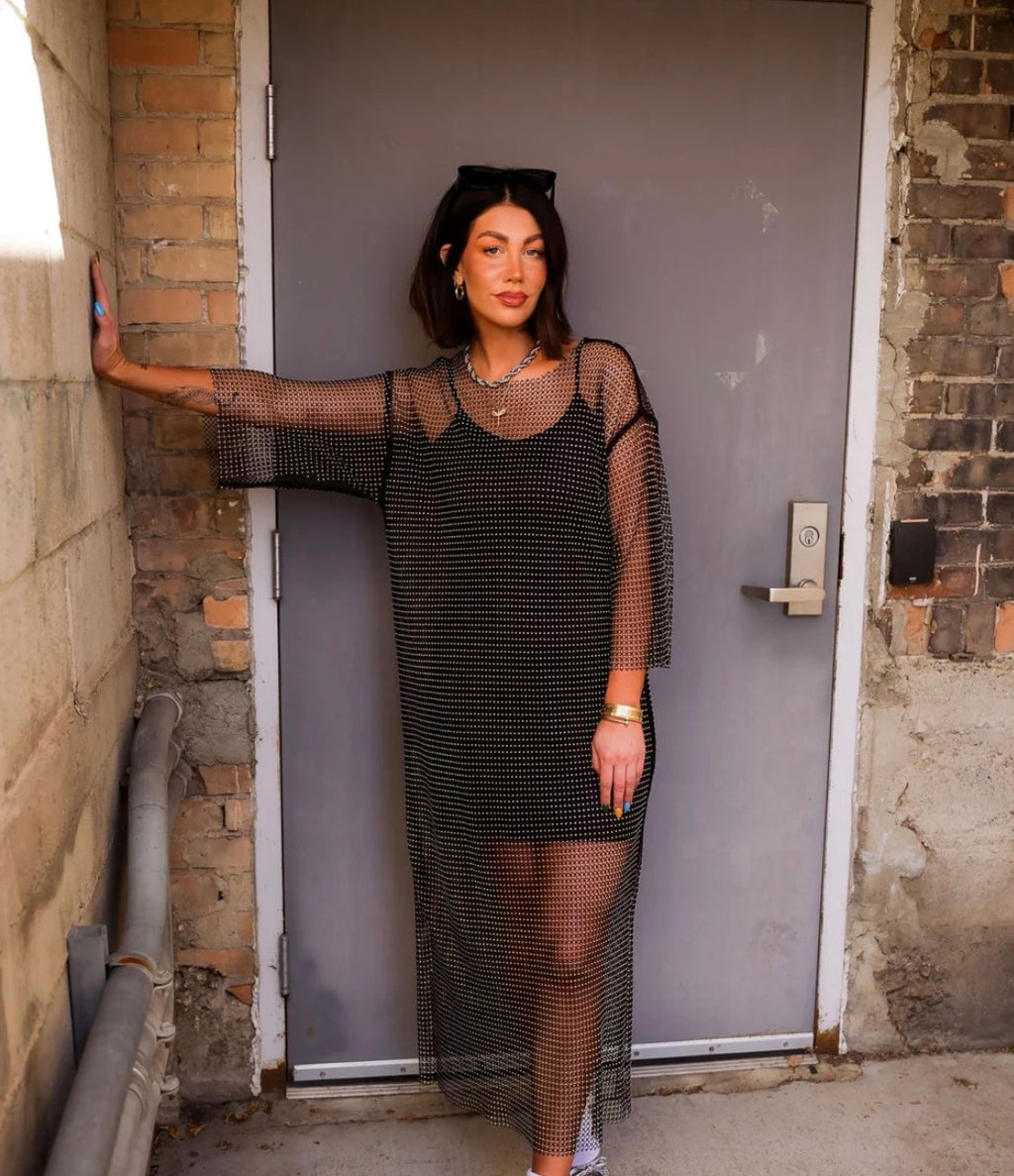 Mirrorball Mesh Dress + Slip