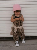 Youth Leopard Print Overalls