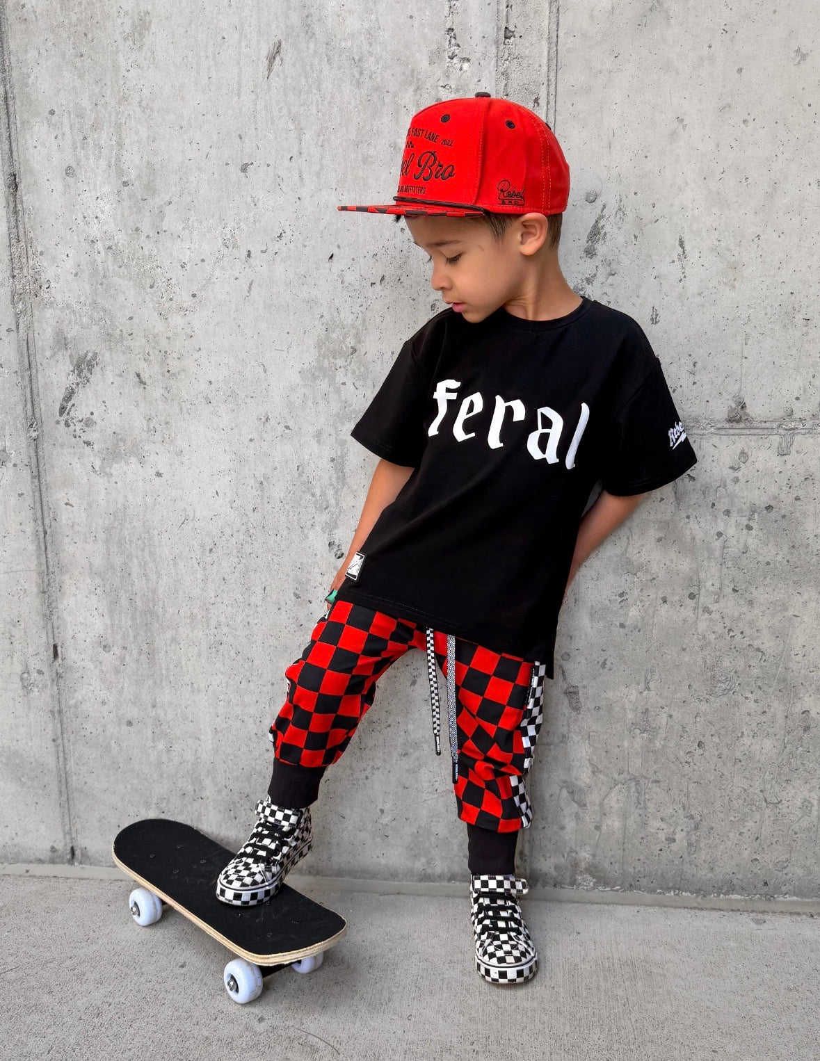 Red+Blk Checker Jogger Youth