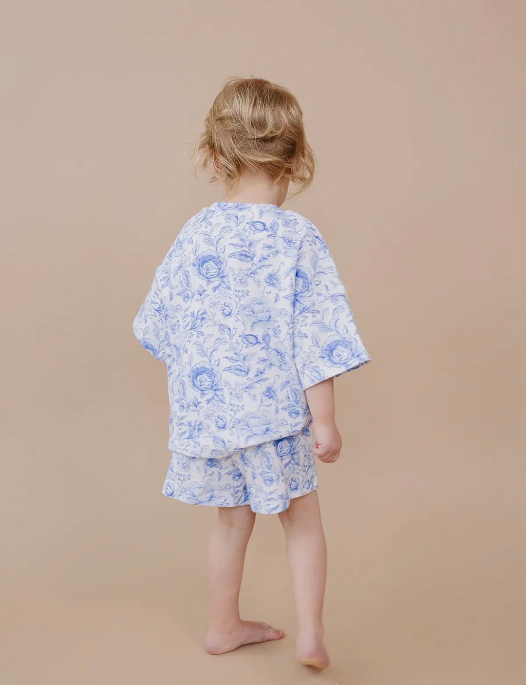 Blue Flowers Shorts Set