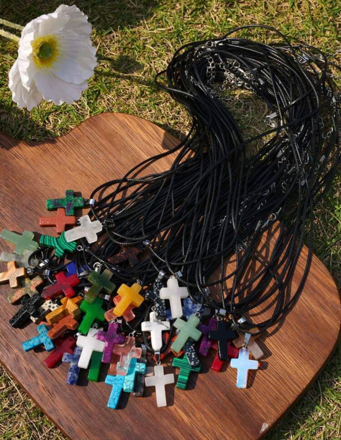 Mystery Stone Cross Necklace