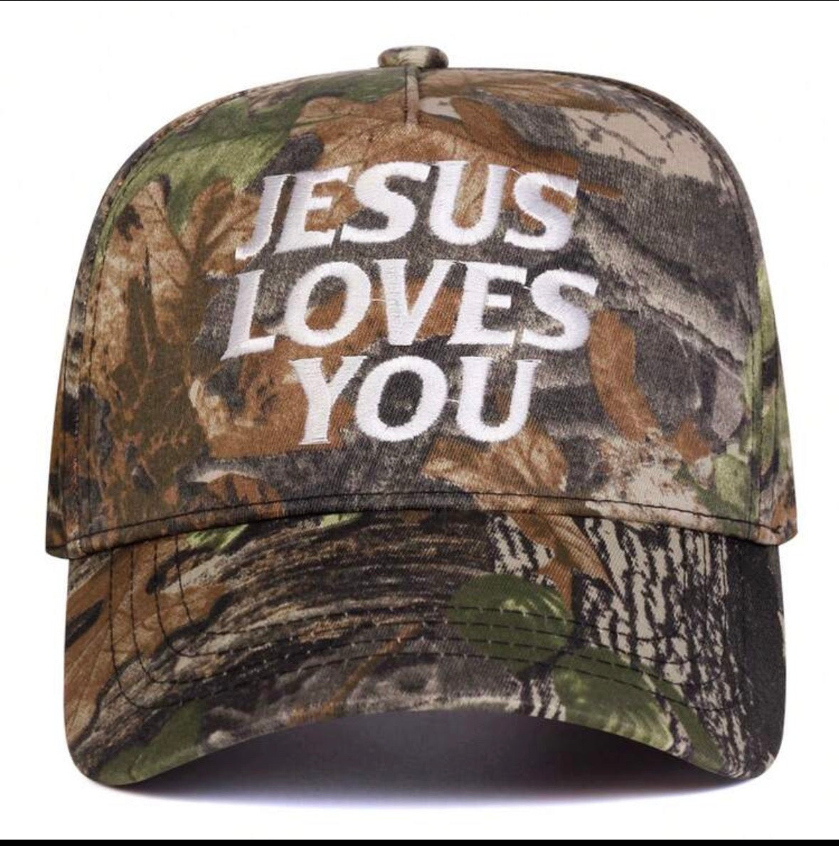 Camo Jesus Loves You Ball Cap