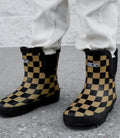 Youth Mocha Checker Rain Boots
