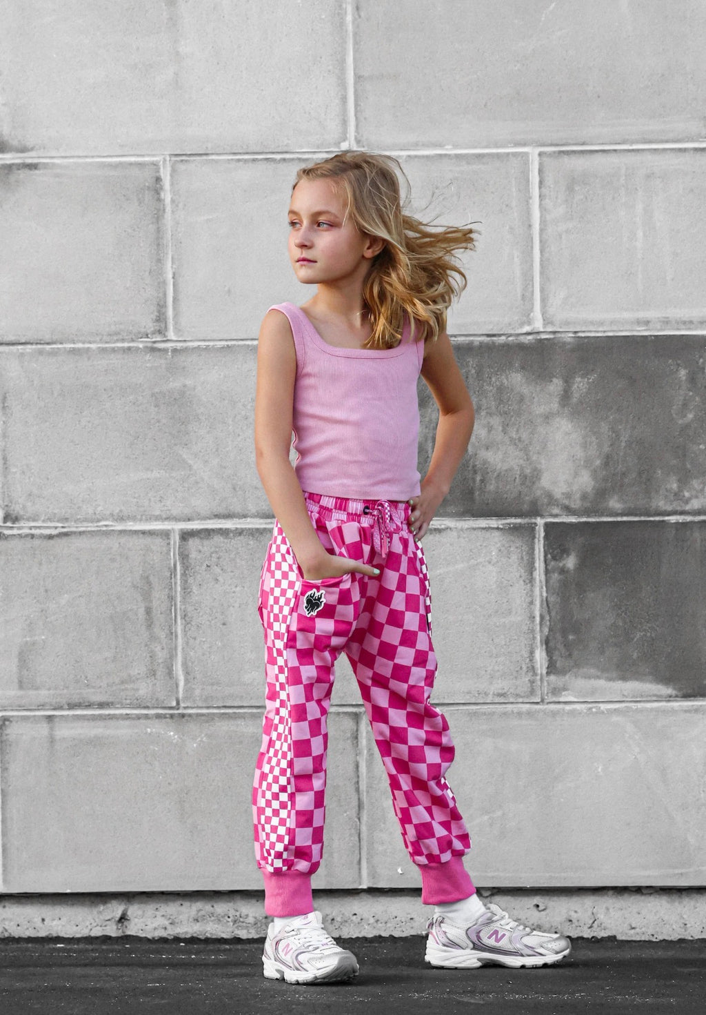 Bubblegum Checker Jogger Youth