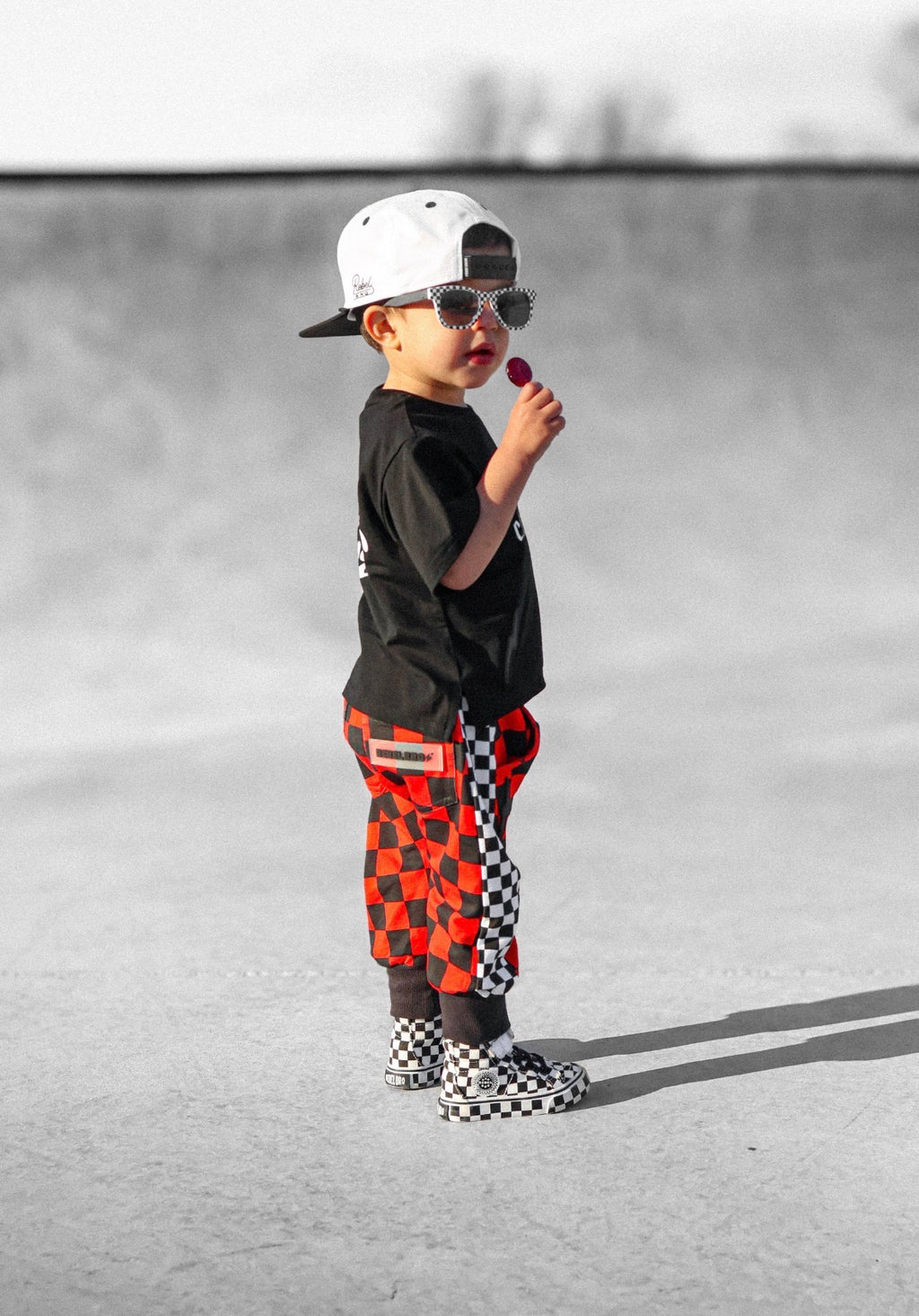 Red+Blk Checker Jogger Youth