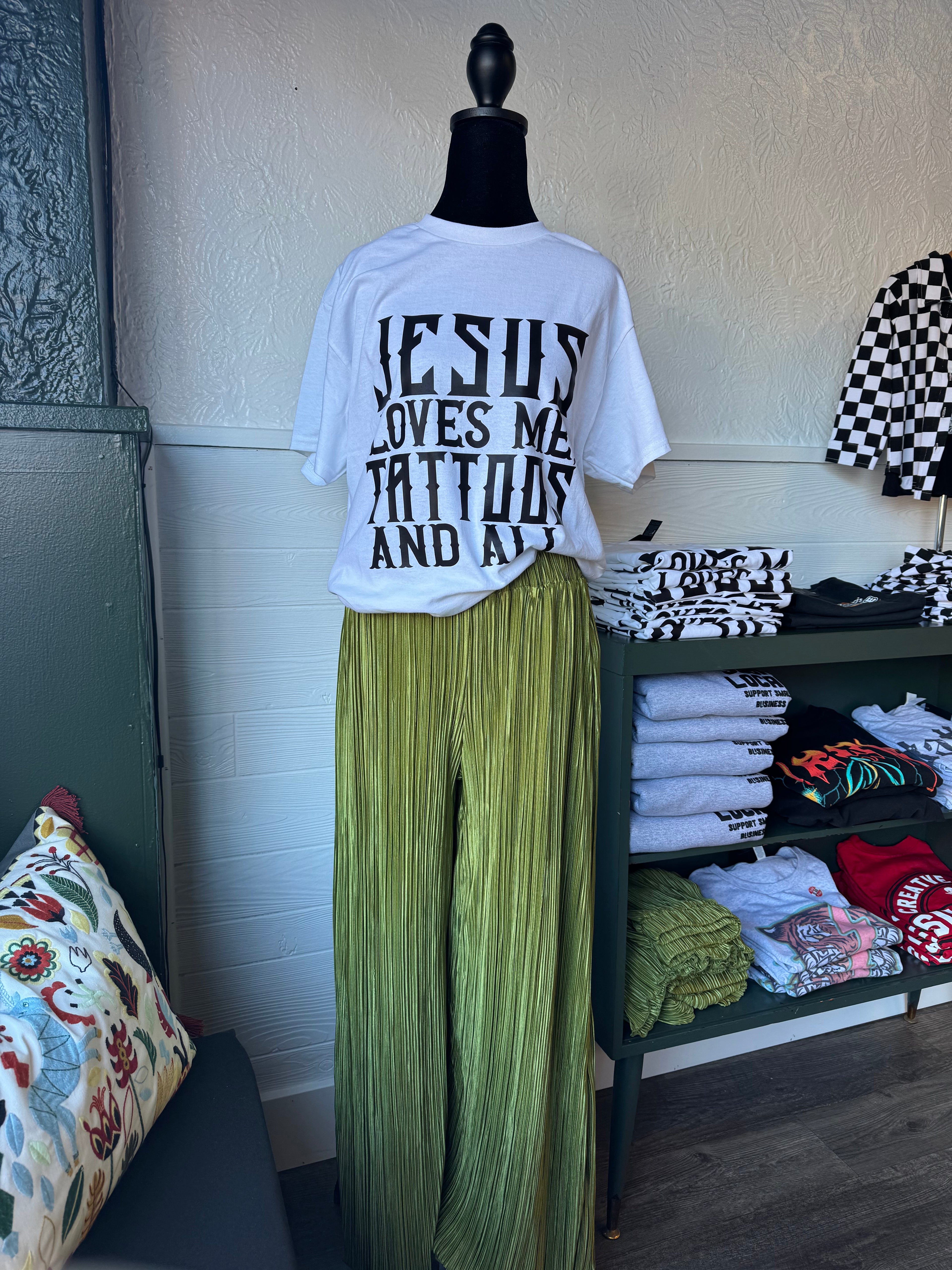 “Jesus Loves Me Tattoos And All” Graphic Tee