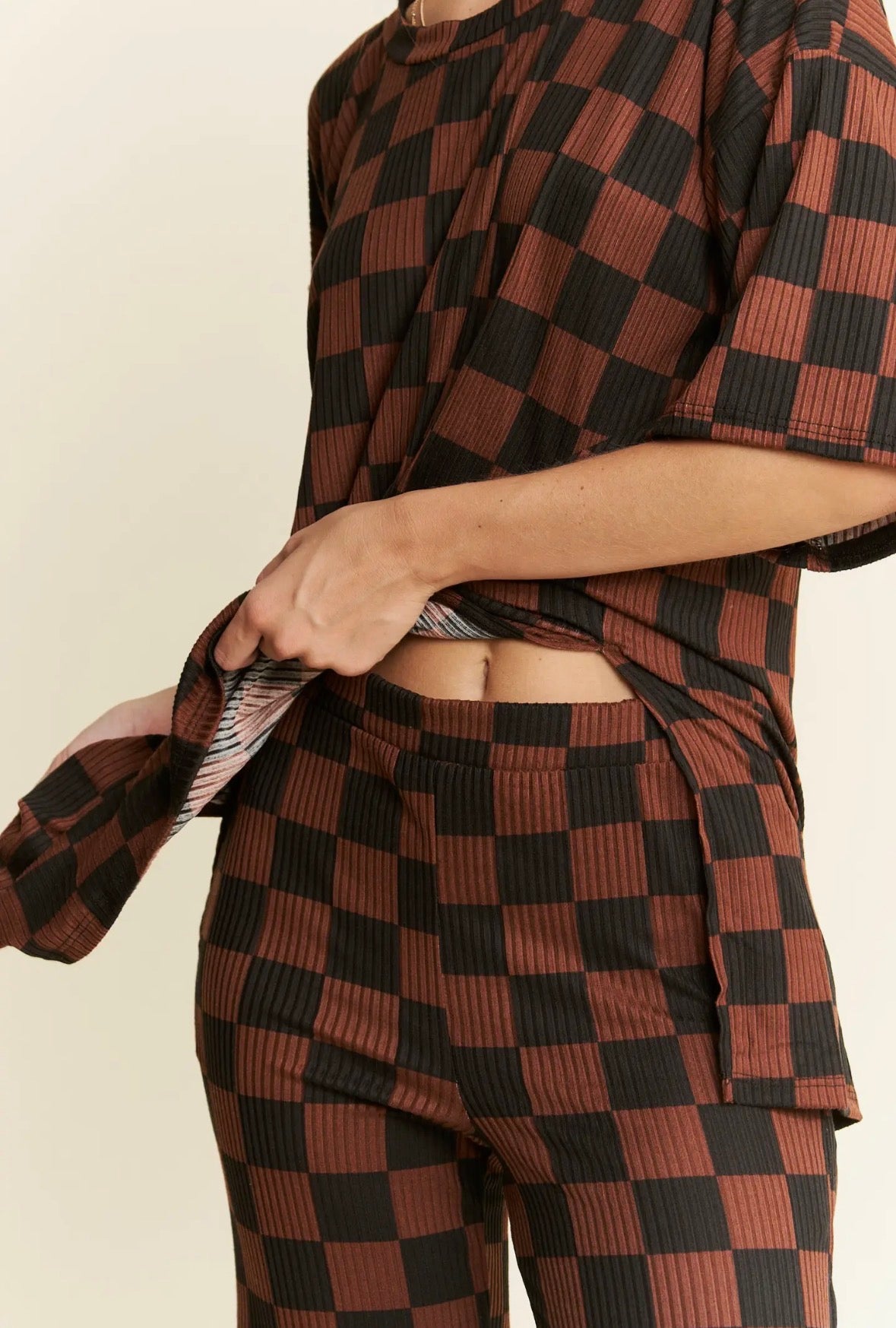 Mocha Checkered Bottoms