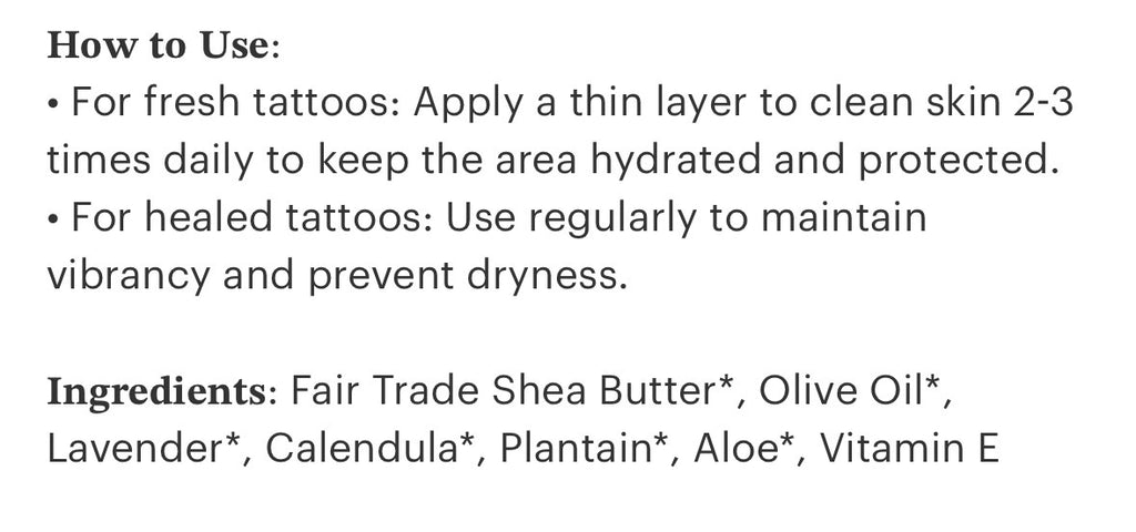 Organic Tattoo Butter-Aftercare 0.5 oz