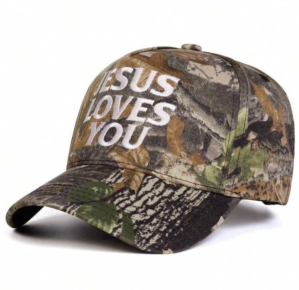 Camo Jesus Loves You Ball Cap