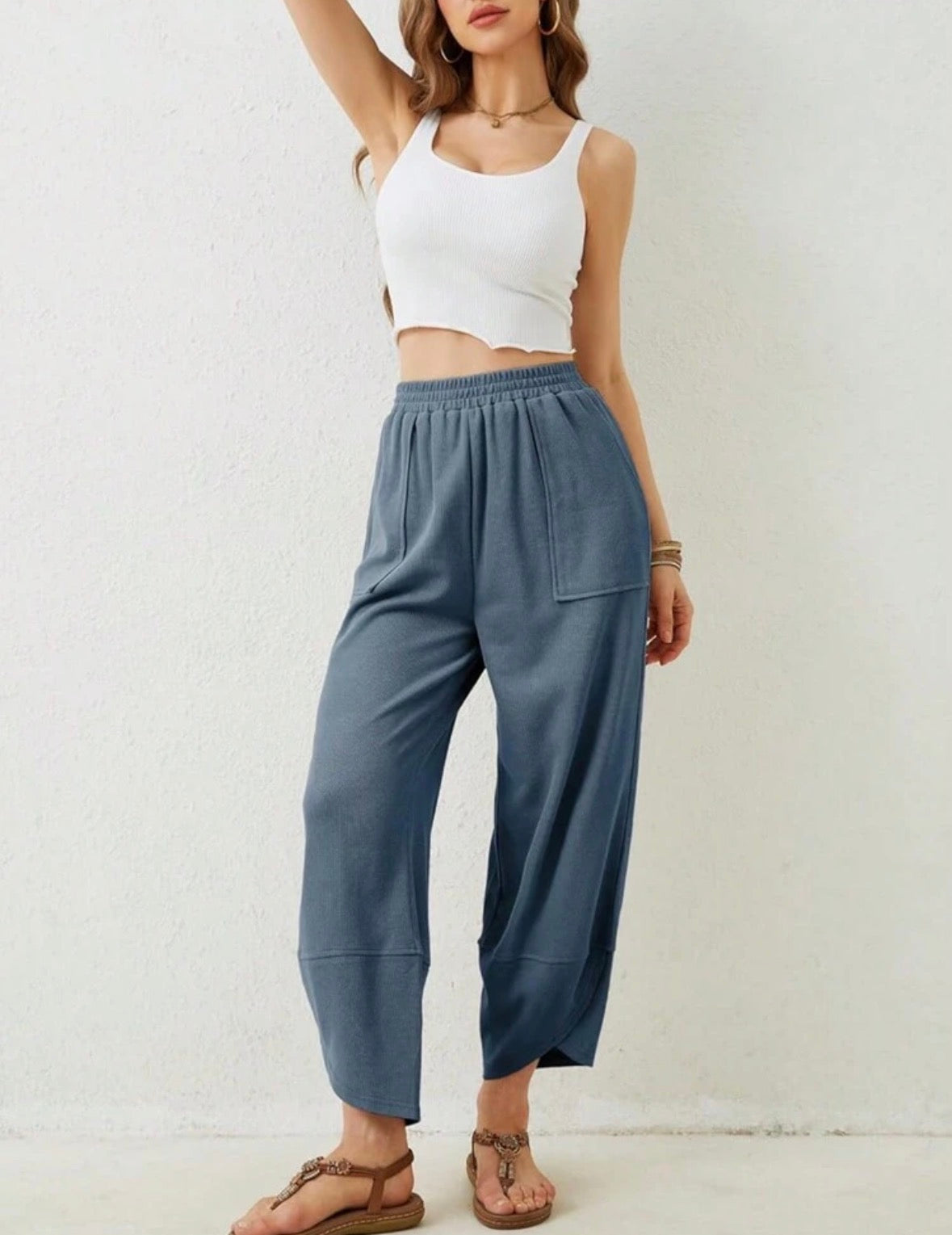 Dusty Blue Boho Trousers
