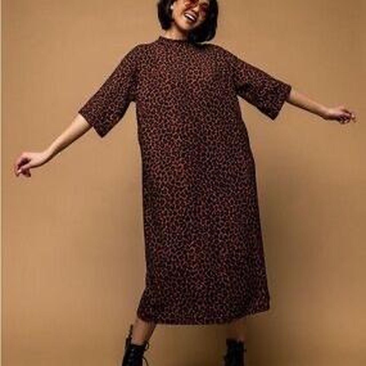 Oversized Cheetah Tshirt Style Dress